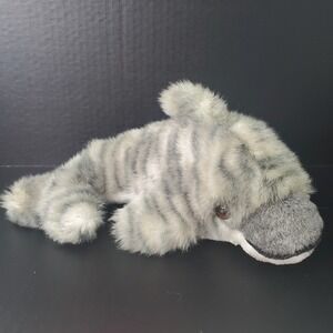 Plush 4 Play Gray Tiger Striped Dolphin Plush 11"  Stuffed Animal